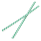 Tin Ties 10.2x0.4cm Paper White/Green striped (1.000 pieces) [TT4WGS]