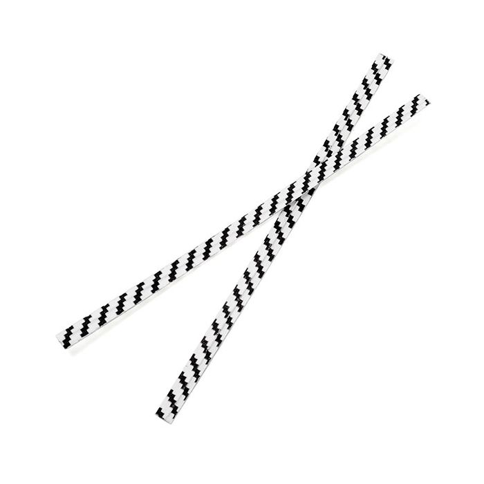 Tin Ties 10.2x0.4cm Paper White/Black striped (1.000 pieces) [TT4WKS]
