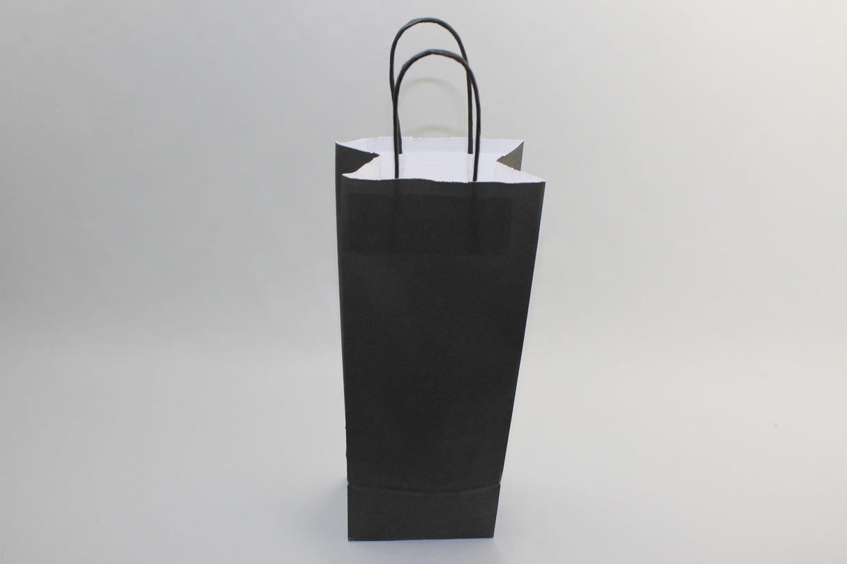 Paper Wine Gift Bags Black 140x80x390mm - 50 pcs