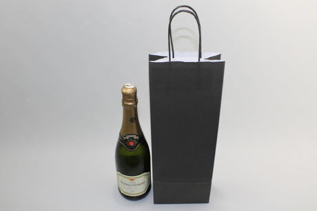 Paper Wine Gift Bags Black 140x80x390mm 