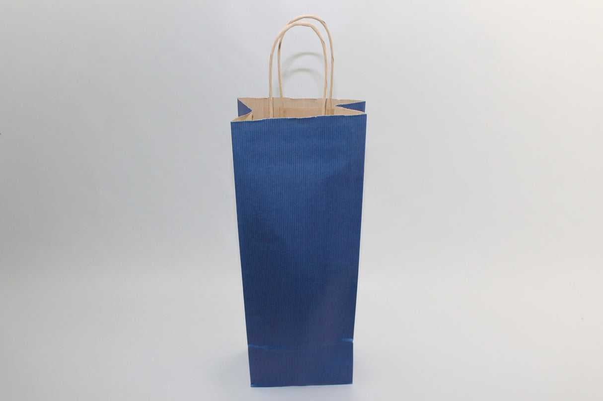 Paper Wine Gift Bags Dk Blue 140x80x390mm - 50 pcs
