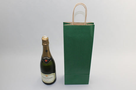 Paper Wine Gift Bags Dk Green 140x80x390mm 