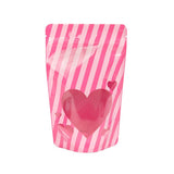 Stand Up Pouches Pink w/ harts window 130x79x206mm -25 Pieces