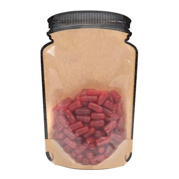 Stand Up Pouches Kraft Pot Shape With Clear Front 130x76x206mm - 100 pieces