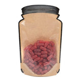 Stand Up Pouches Kraft Pot Shape With Clear Front 130x76x206mm - 100 pieces
