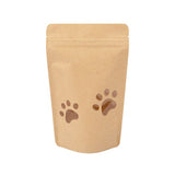 Stand Up Pouches Kraft | Paw Shaped Window | 113 grams | 130x79x206mm - 25 pcs