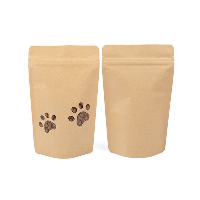 Stand Up Pouches Kraft | Paw Shaped Window | 113 grams | 130x79x206mm 