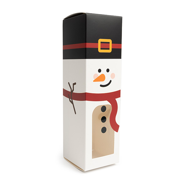 Snowman Paper Box with Window 5,7x5,7x20,3cm - 25 pcs