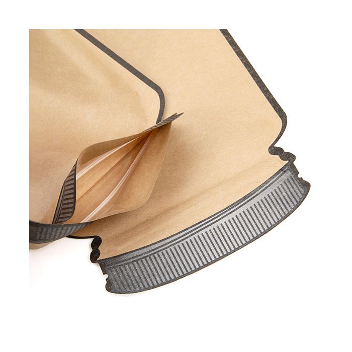 Mason Jar Shaped Pouch Kraft 130x76x206 mm - 100 pieces