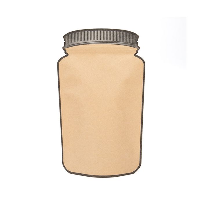 Mason Jar Shaped Pouch Kraft 152x79x254 mm - 100 pieces