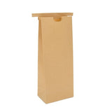 Block bottom Bags Tin Tie Closure Brown 108x64x267mm - 100 pcs