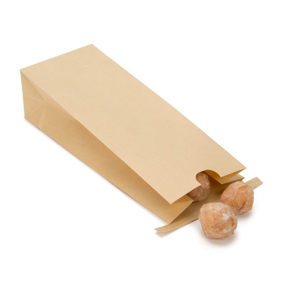 Block bottom Bags Tin Tie Closure Brown 108x64x267mm - 100 pcs