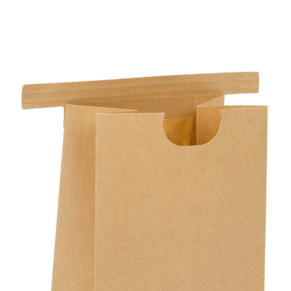 Block bottom Bags Tin Tie Closure Brown 86x64x197mm - 100 pcs