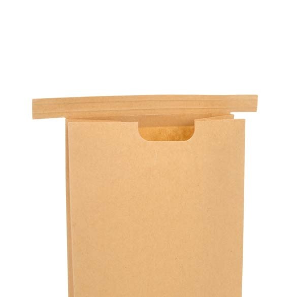 Block bottom Bags Tin Tie Closure Brown 108x64x267mm - 100 pcs