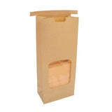 Block bottom Bags Tin Tie Closure Brown 108x64x267mm - 100 pcs