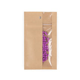 Grip Seal Bags Kraft With Vertical Window 76 x114 mm - 100 pieces