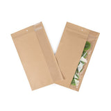Grip Seal Bags Kraft With Vertical Window 178 x305 mm - 100 pieces