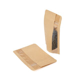 Stand Up Pouches Kraft | Vertical Window | 57 grams | 102 x60x152 mm - 100 pcs