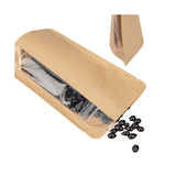 Stand Up Pouches Kraft | Vertical Window | 57 grams | 102 x60x152 mm - 100 pcs