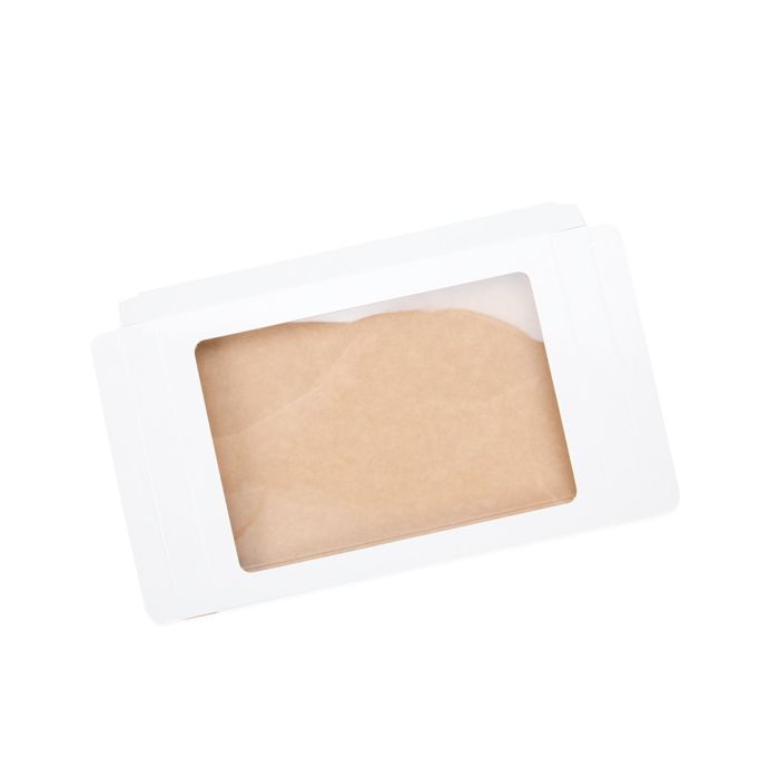 Kraft Gift Boxes glossy White 125x15x168mm with Window - 25 pieces