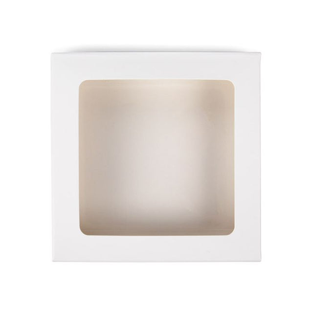 White Gift Boxes Window Box w/ attached window 105 x22x105 mm 