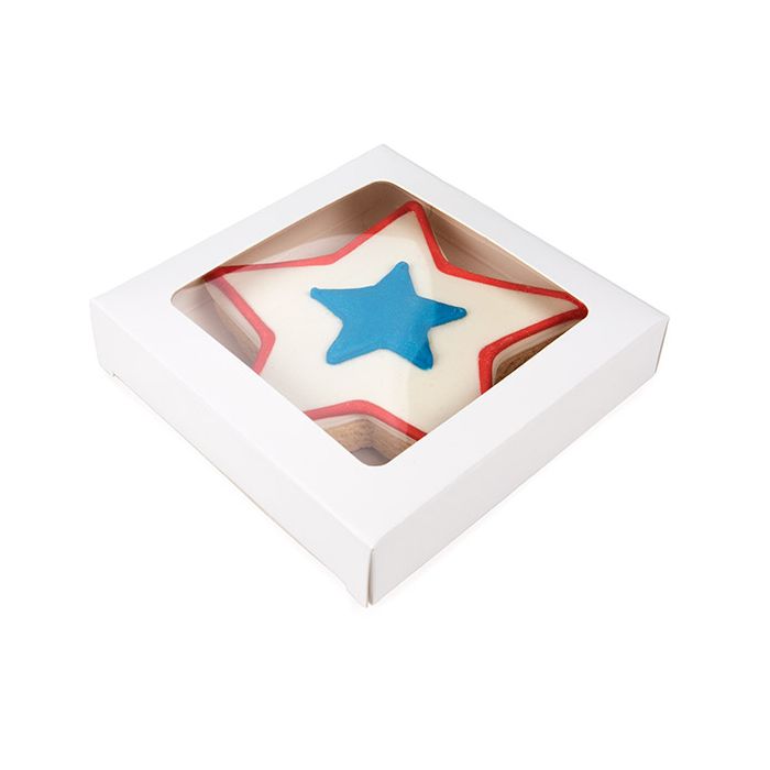 White Gift Boxes Window Box w/ attached window 105 x22x105 mm - 25 pieces