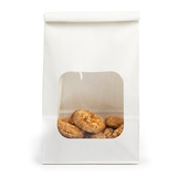 White Kraft Tin Tie Bag w/ Window 15,2x7x26,7cm - 100 pcs
