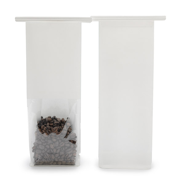 White Box Bottom Tin Tie Gusset Bag 8,9x6,4x25,4cm - 100 pcs