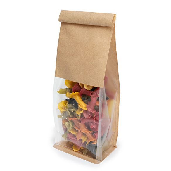 Kraft Box Bottom Tin Tie Gusset Bag  8,9x6,4x25,4cm - 100 pcs