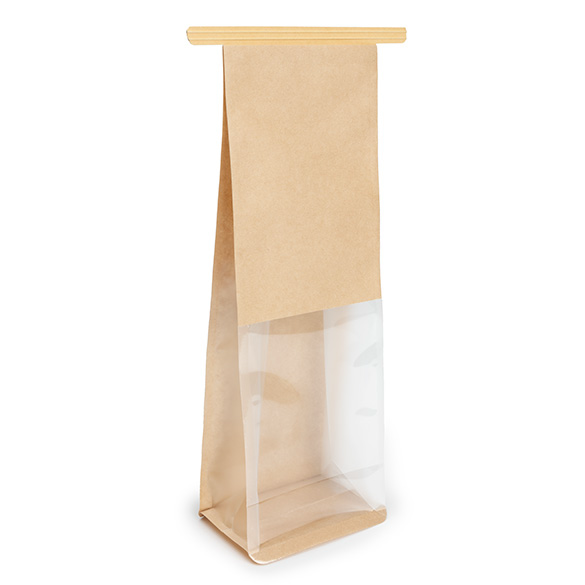 Kraft Box Bottom Tin Tie Gusset Bag  8,9x6,4x25,4cm - 100 pcs
