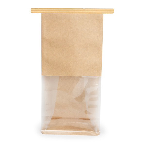 Kraft Box Bottom Tin Tie Gusset Bag 10,2x6,4x20,3cm - 100 pcs