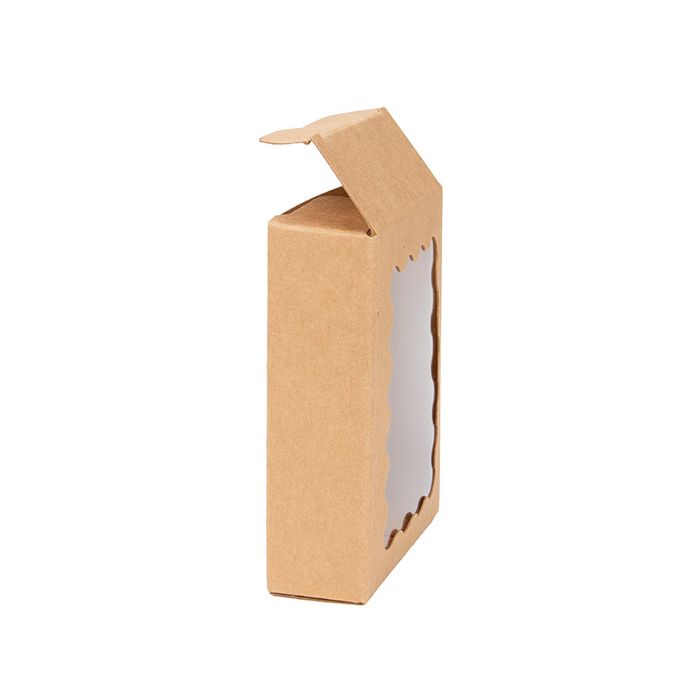 Kraft Boxes With Scalloped window 67x25x91 mm - 25 pieces