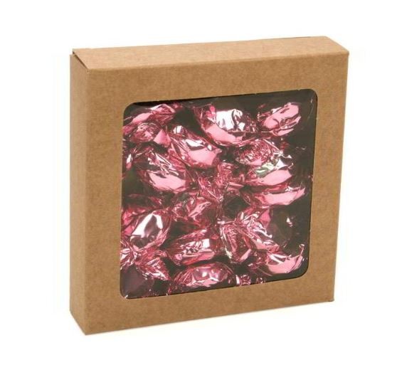 Kraft Gift Boxes with Window 105x22x105mm - 25 pieces