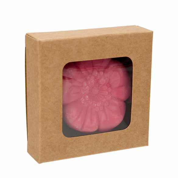 Kraft Gift Boxes with Window 70x21x68mm - 25 pieces