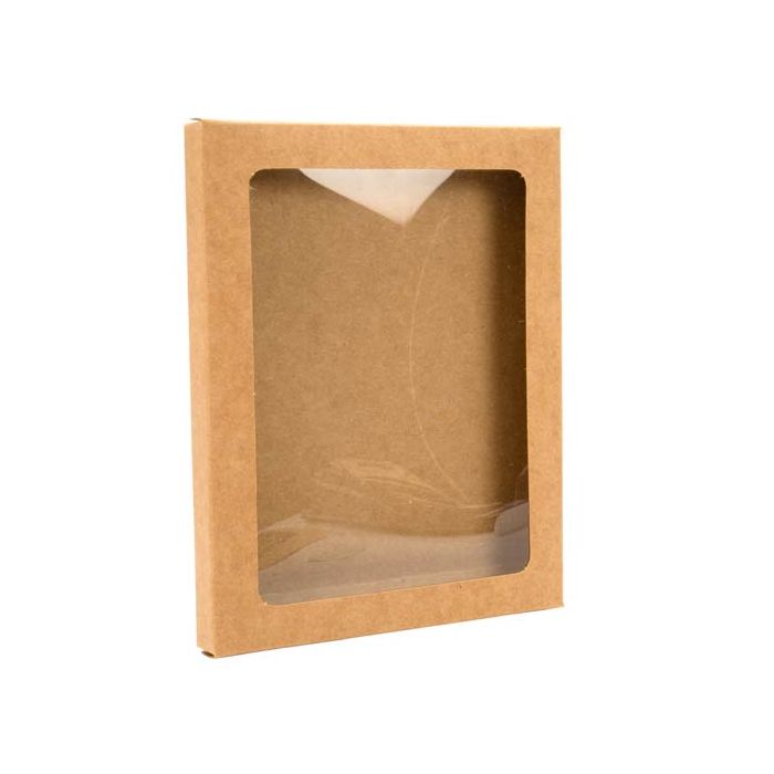 Kraft Gift Boxes with Window 153x16x215mm - 25 pieces