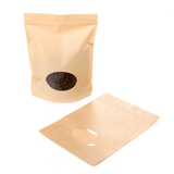 Stand Up Pouches Kraft with oval Window 21x9x29cm | 510 grams - 100 pcs