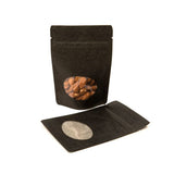 Stand Up Pouches Kraft Black with oval Window 170x90x285mm | 340 grams - 100 pieces