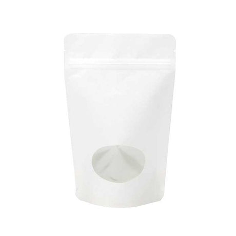 Stand Up Pouches Kraft White with oval Window 17x9x28.5cm 