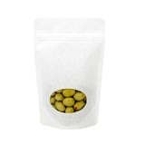 Stand Up Pouches Kraft White with oval Window 149x89x232mm | 312 grams - 100 pieces