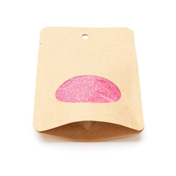 Stand Up Pouches Kraft with oval Window 8x5x13cm | 28 grams - 100 pcs