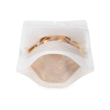 Eco Friendly Stand Up Pouches Rice Paper White With Oval Rectangle 130x79x206mm - 100 pcs