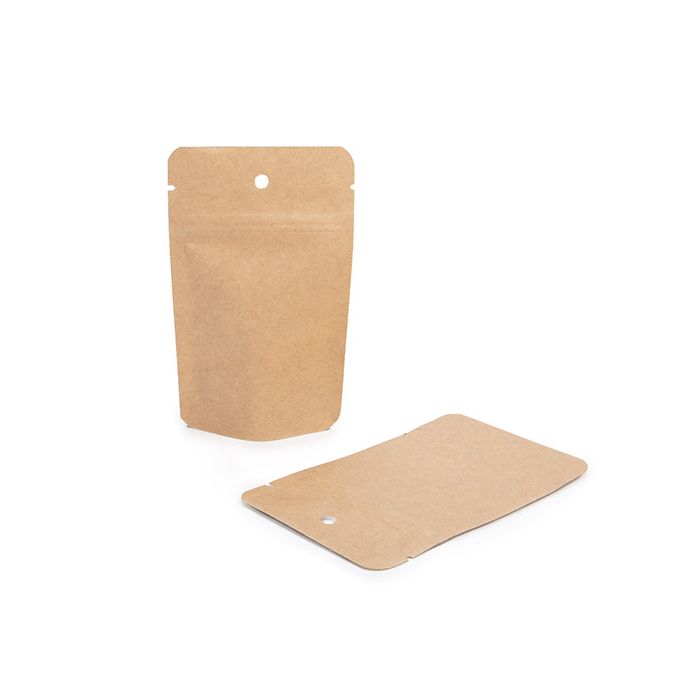 Stand Up Pouches Kraft | 28 grams | Hanghole | 80x50x130mm - 100 pcs