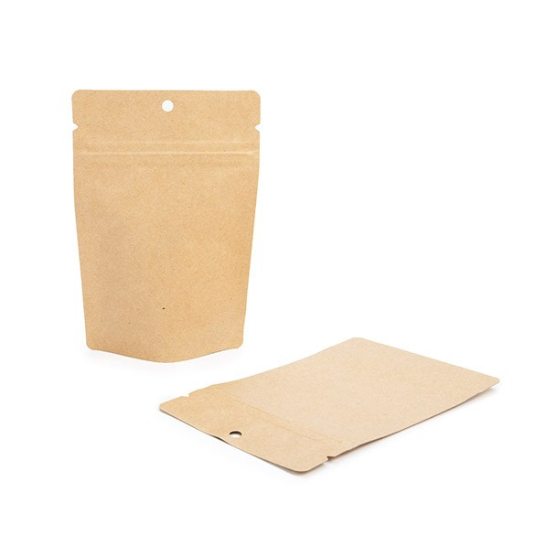 Stand Up Pouches Kraft 102x60x152mm with hanghole | 57 grams - 100 pcs