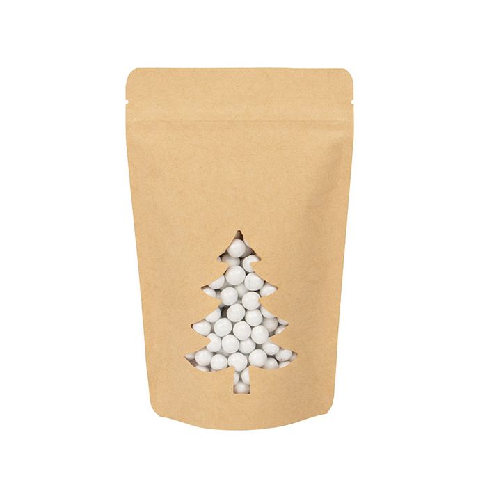 Stand Up Pouches Kraft With Tree Window 130x79x206 mm - 25 pieces