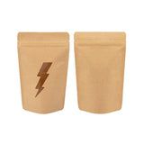 Stand Up Pouches Kraft With Lightning Bolt Window 130x79x206mm 