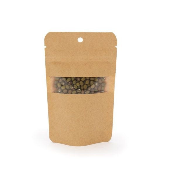 Stand Up Pouches Kraft 80x50x130 mm | 28 grams with hang hole - 100 pieces