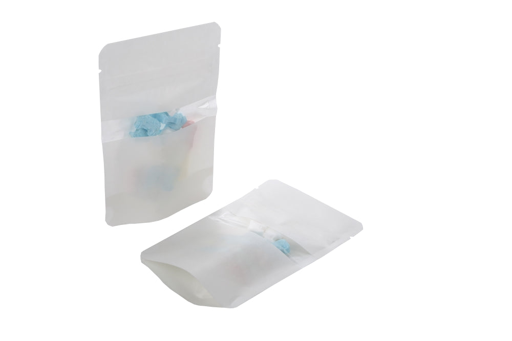 Stand Up Pouches White Kraft | 28 grams | 8x5x13 cm - 100 pcs