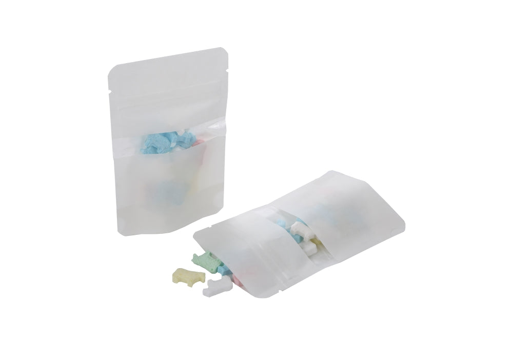 Stand Up Pouches White Kraft | 28 grams | 8x5x13 cm - 100 pcs