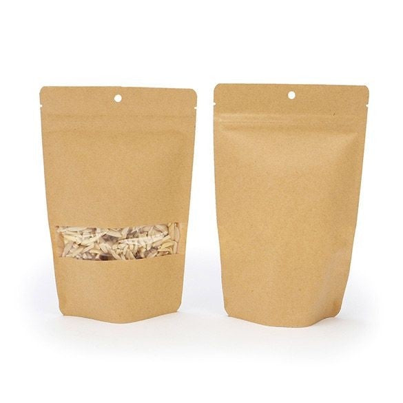 Stand Up Pouches Kraft 130x80x205mm | 113 grams with Hang Hole - 100 pieces