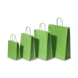 Paper Carry Bags Green 180+80x220mm - 50 pcs
